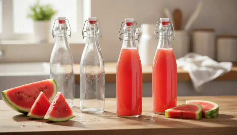 Bügelflaschen Glas: Saft Sirup Set 500ml 1l